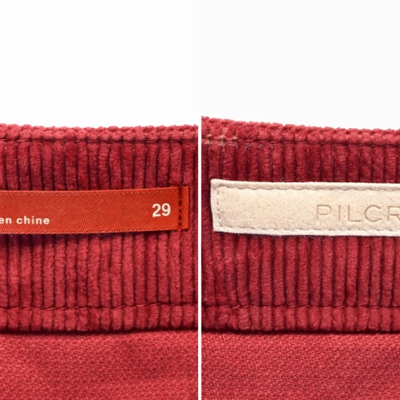 Pilcro Corduroy Flare Pants in Deep Red - Picture 2 of 2